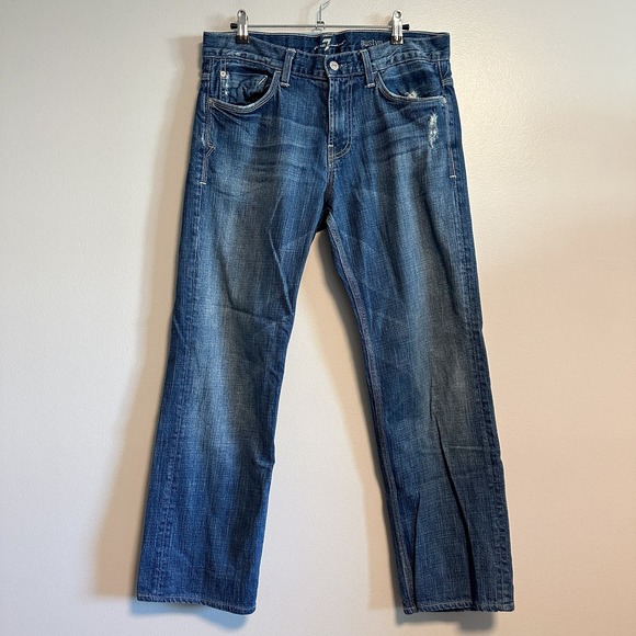 7 For All Mankind Austyn Classic Straight Distressed Men's Jeans Size 32 - Picture 3 of 9